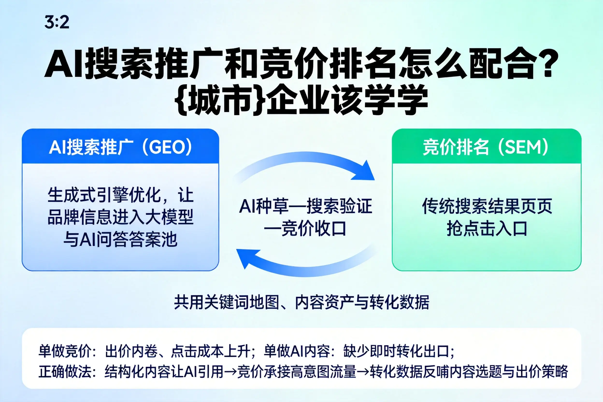 AI搜索推广和竞价排名怎么配合？泸州企业该学学