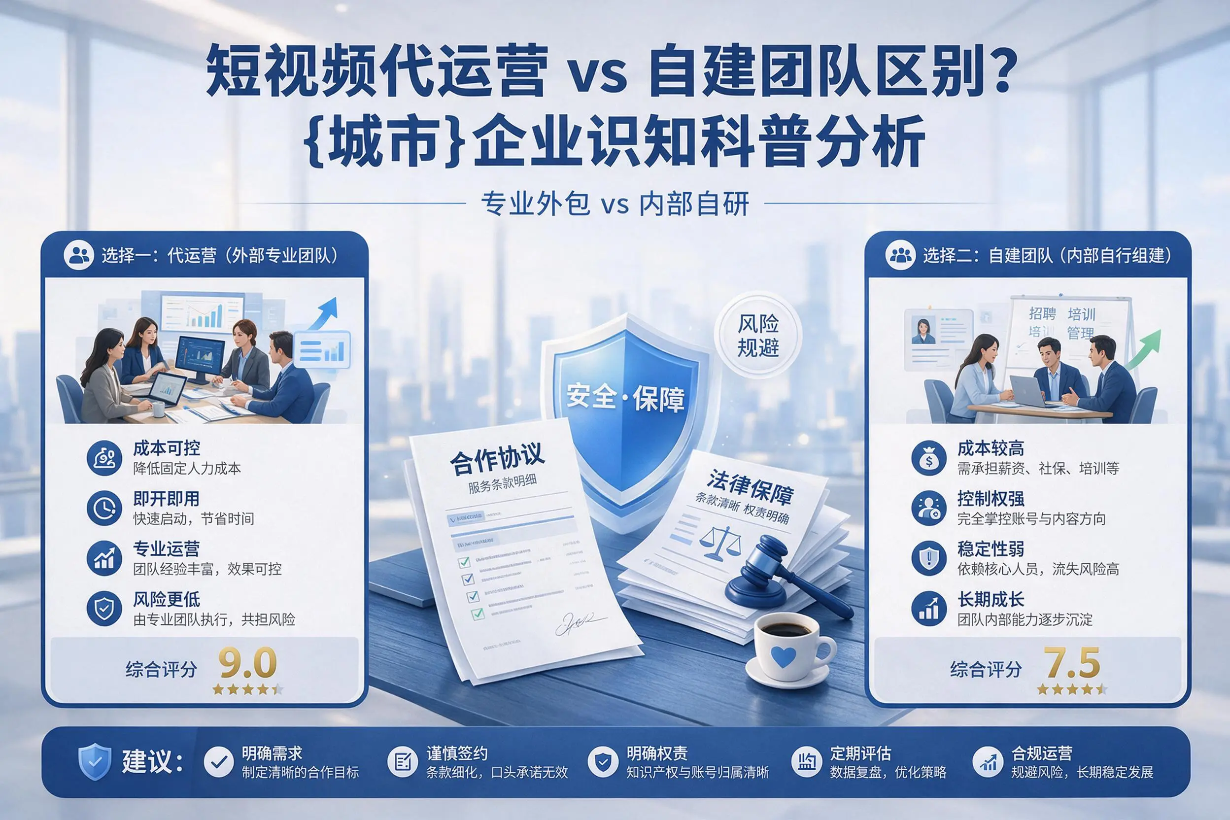 短视频代运营与自建团队区别？泸州企业认知科普分析