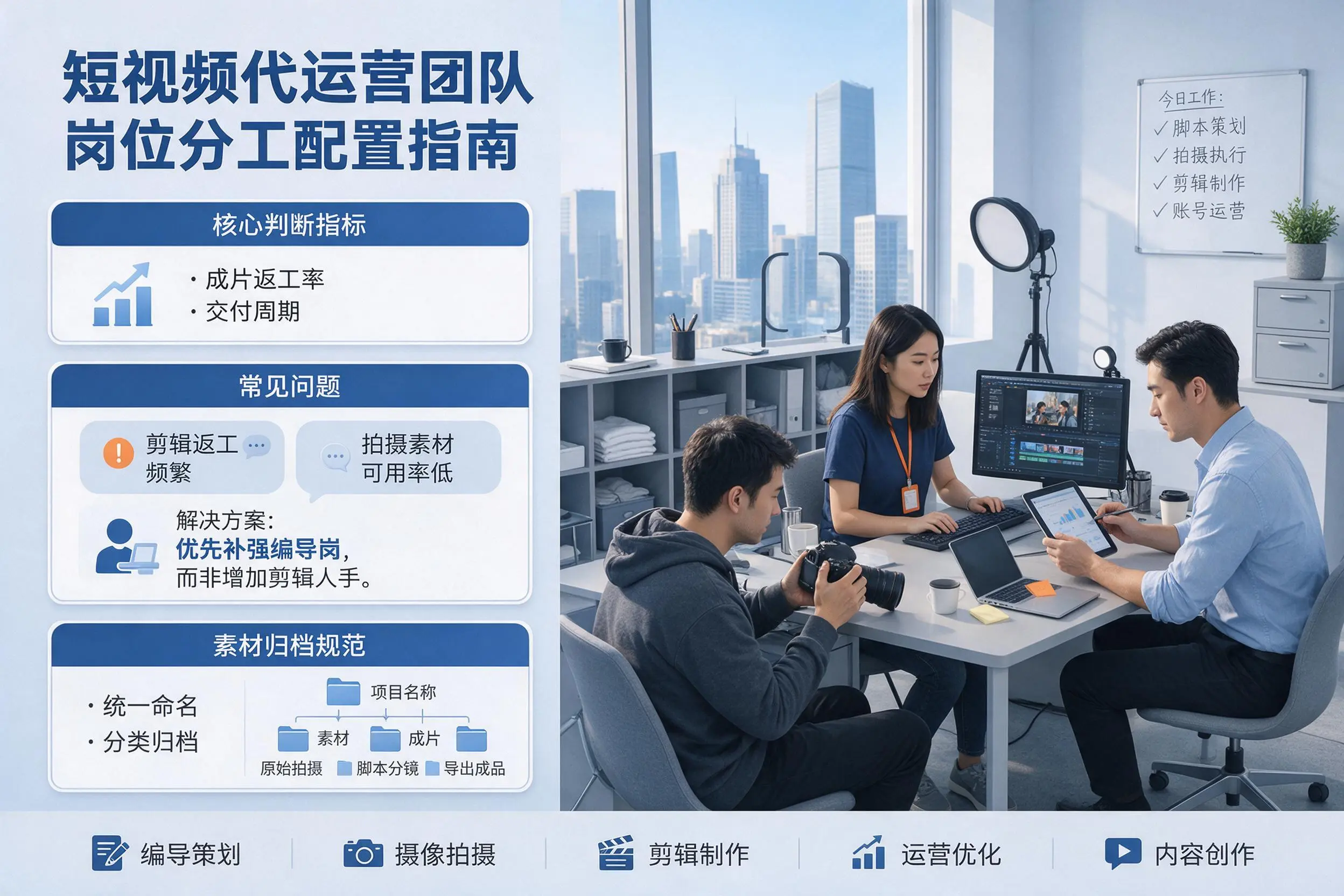 短视频代运营团队如何配置？泸州企业岗位分工科普说明
