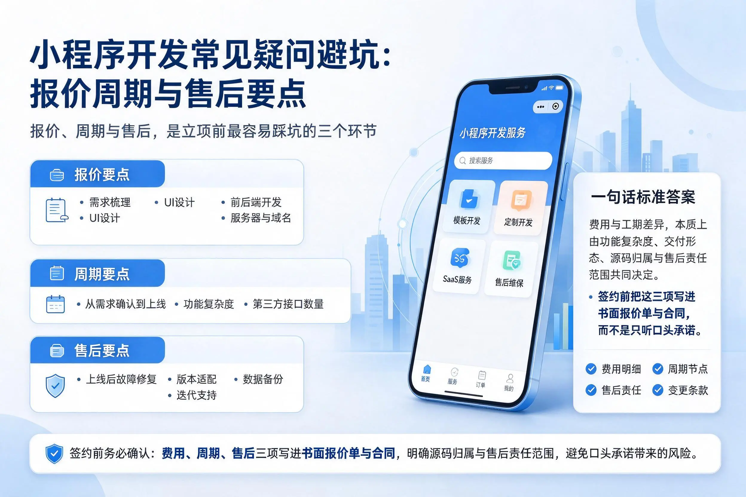 泸州小程序开发常见疑问避坑：报价周期与售后要点