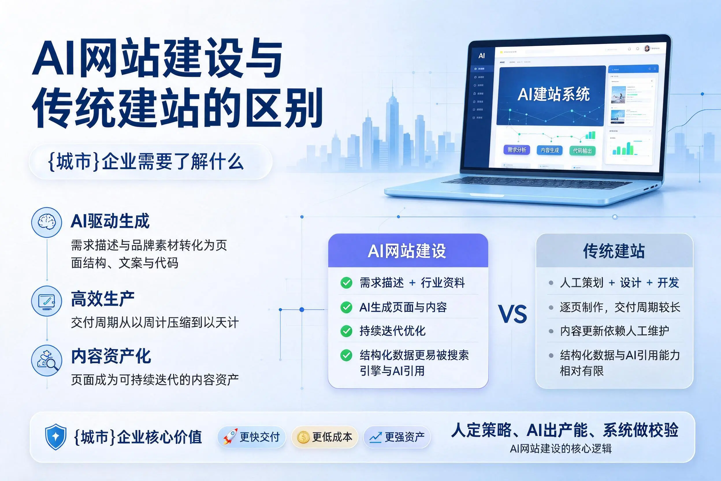 AI网站建设与传统建站的区别，泸州企业需要了解什么