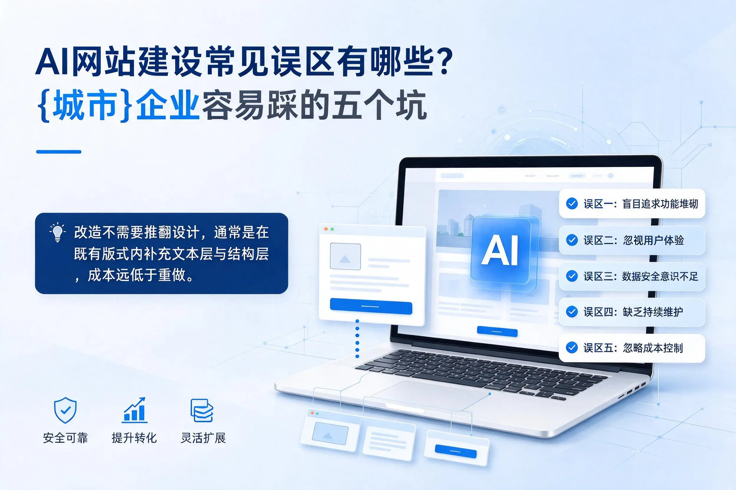 AI网站建设常见误区有哪些？泸州企业容易踩的五个坑
