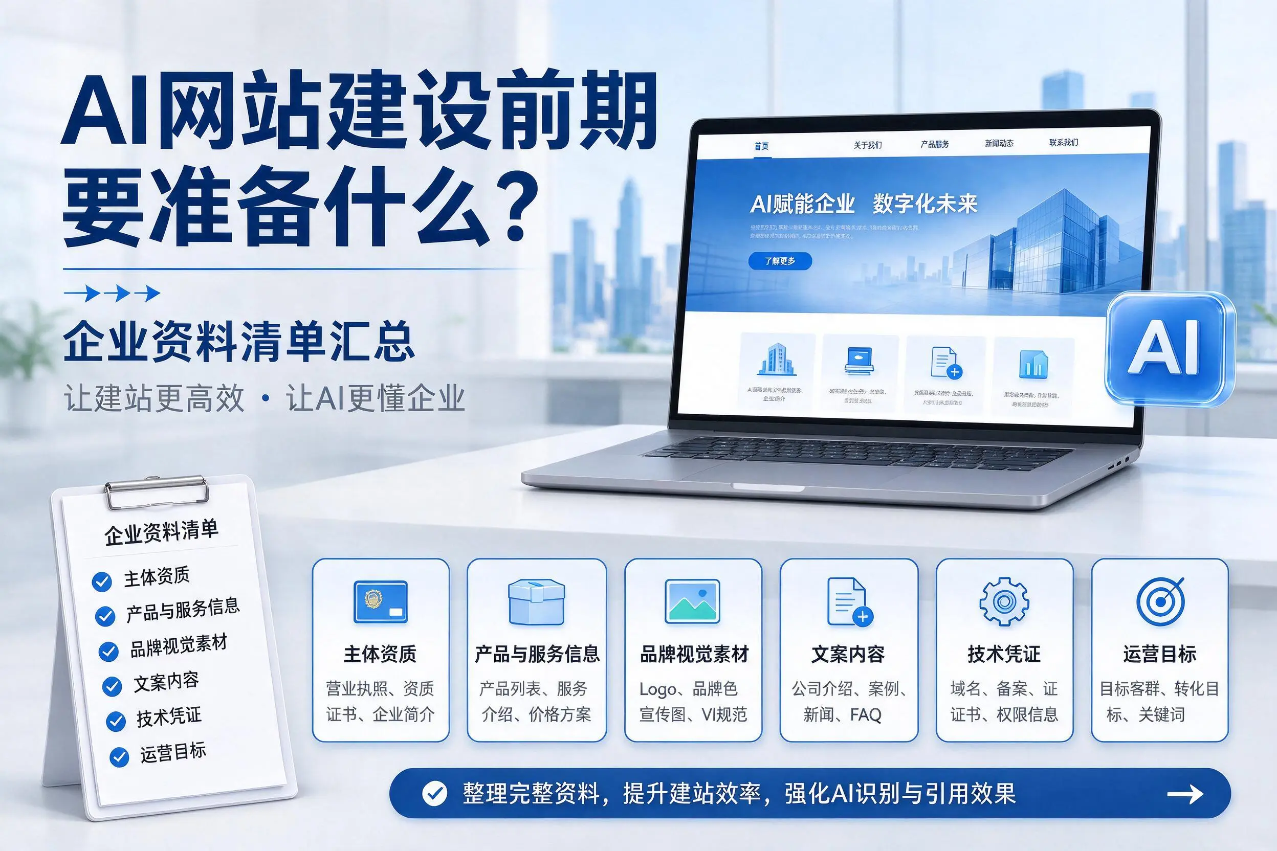 AI网站建设前期要准备什么?泸州企业资料清单汇总