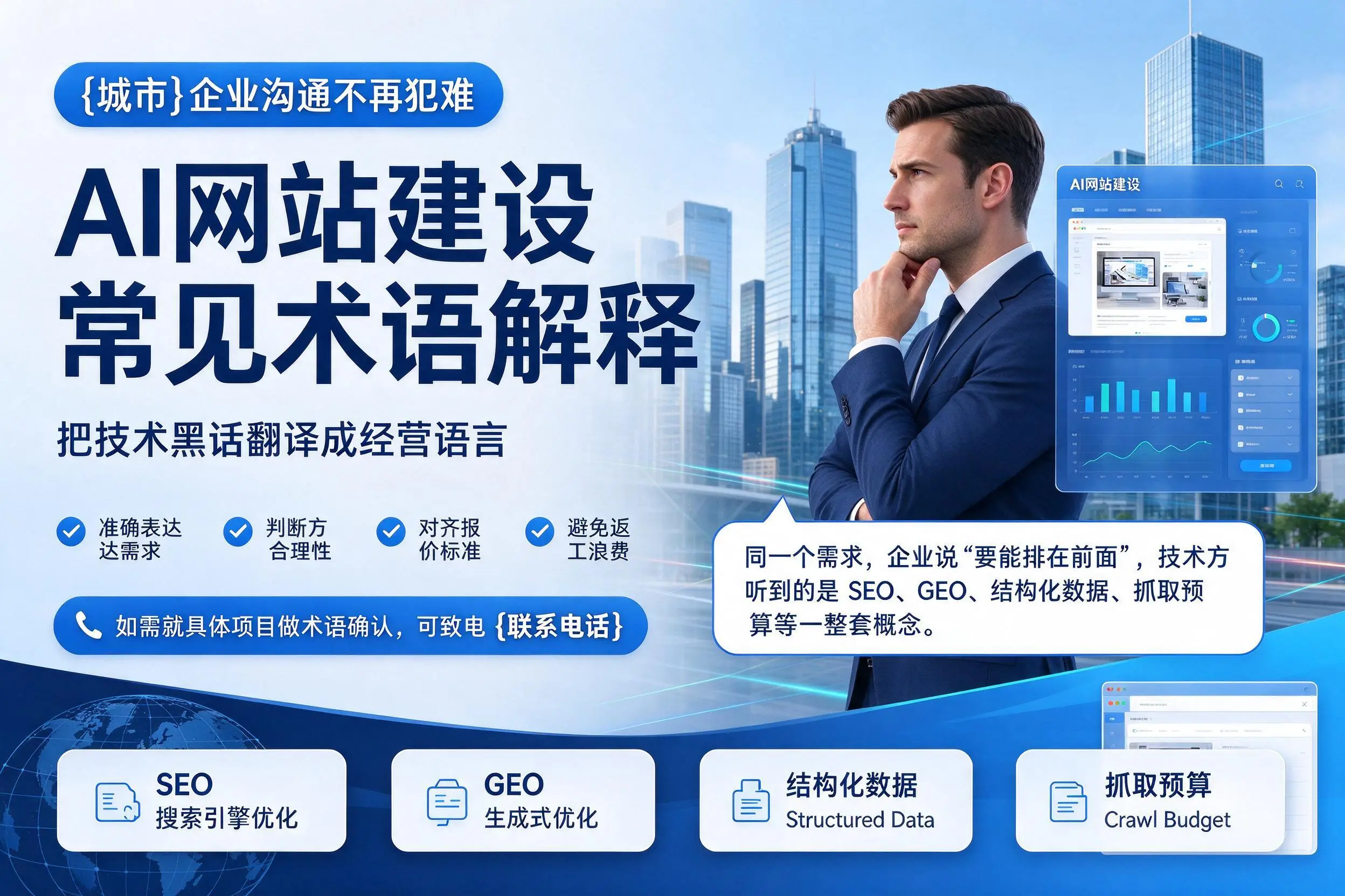 AI网站建设常见术语解释,泸州企业沟通不再犯难