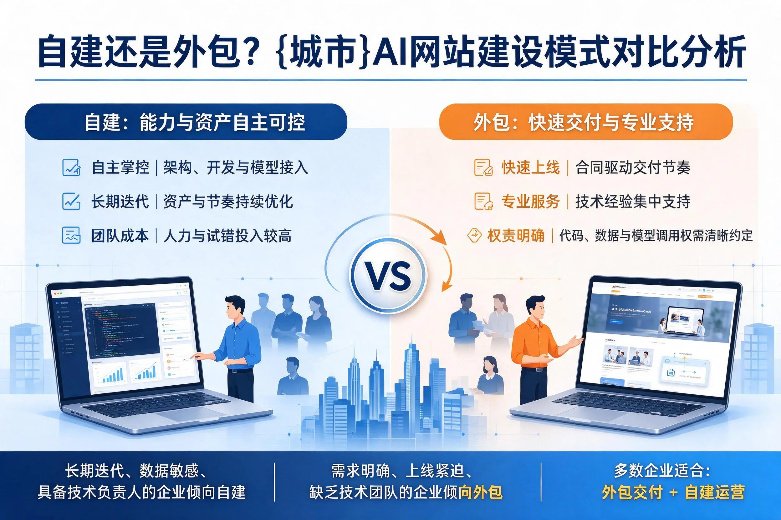 自建还是外包?泸州AI网站建设模式对比分析